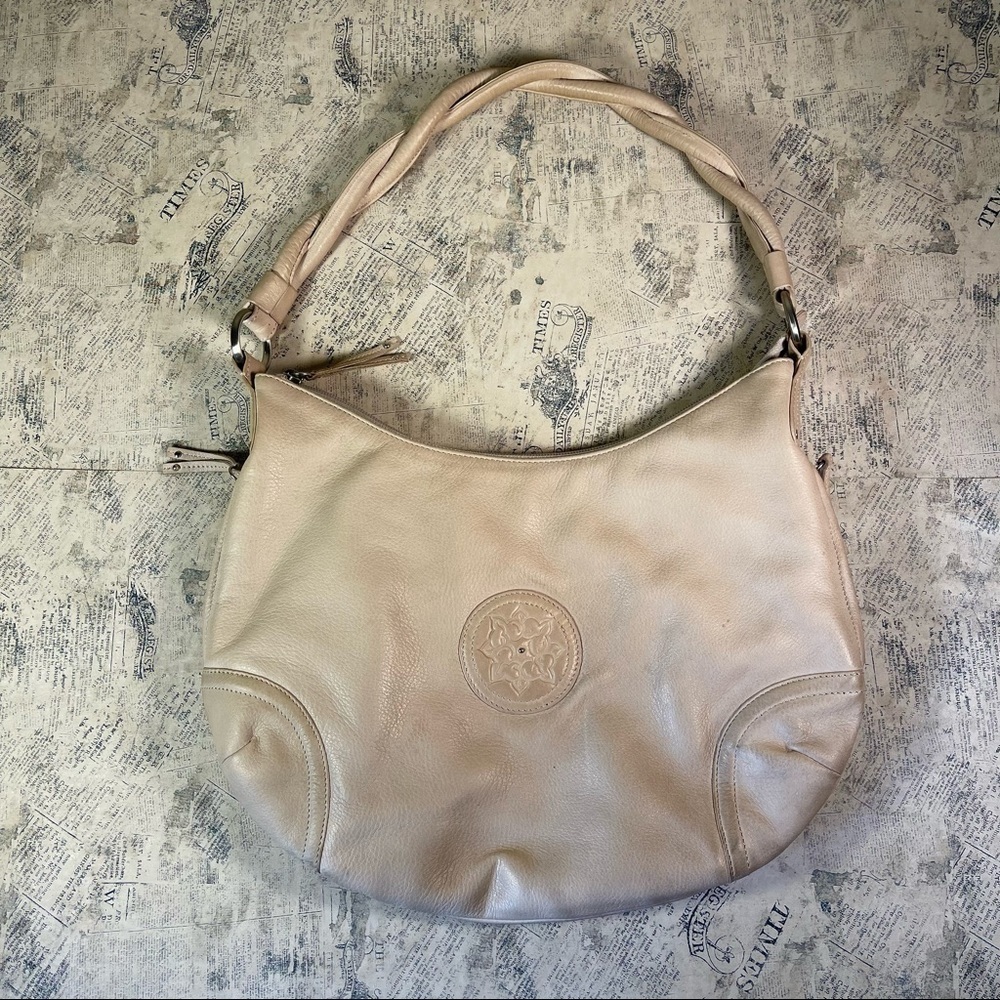 Osgoode Marley Cream Leather Shoulder Bag Soft Leather Organizer Purse